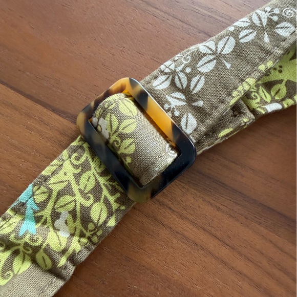 Vera Bradley Quilted Shoulder/Crossbody Bag. Brown/lime/turquoise. - Picture 5 of 6